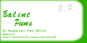 balint puns business card