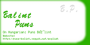 balint puns business card